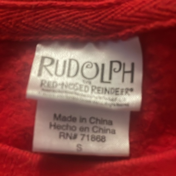 Rudolph Red Nose Reindeer Sweatshirt Red Womens Small Christmas - Picture 4 of 4